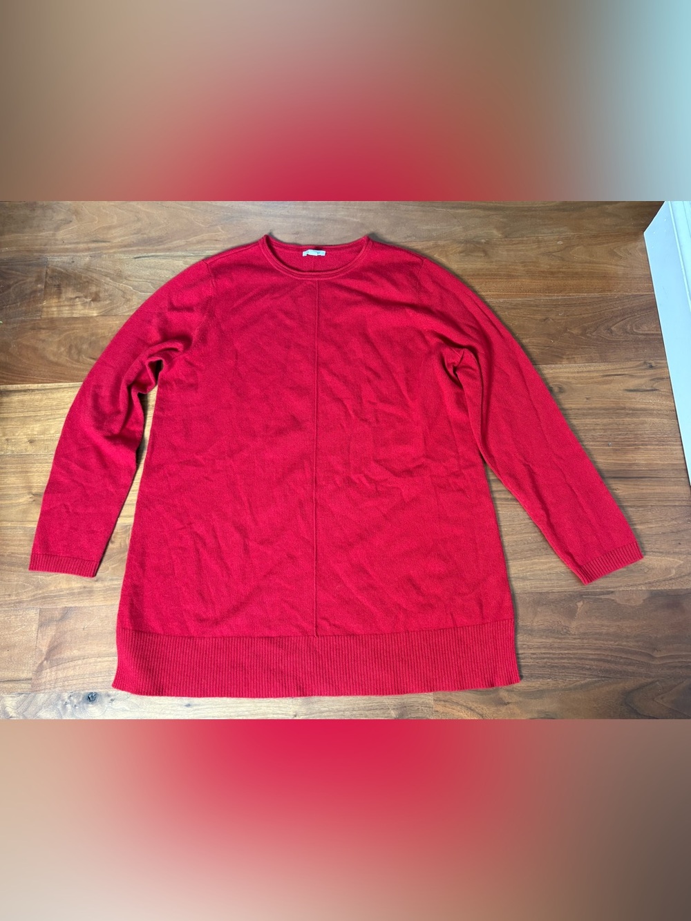 J Jill 100% Cashmere Bright Red Sweater